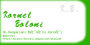 kornel boloni business card